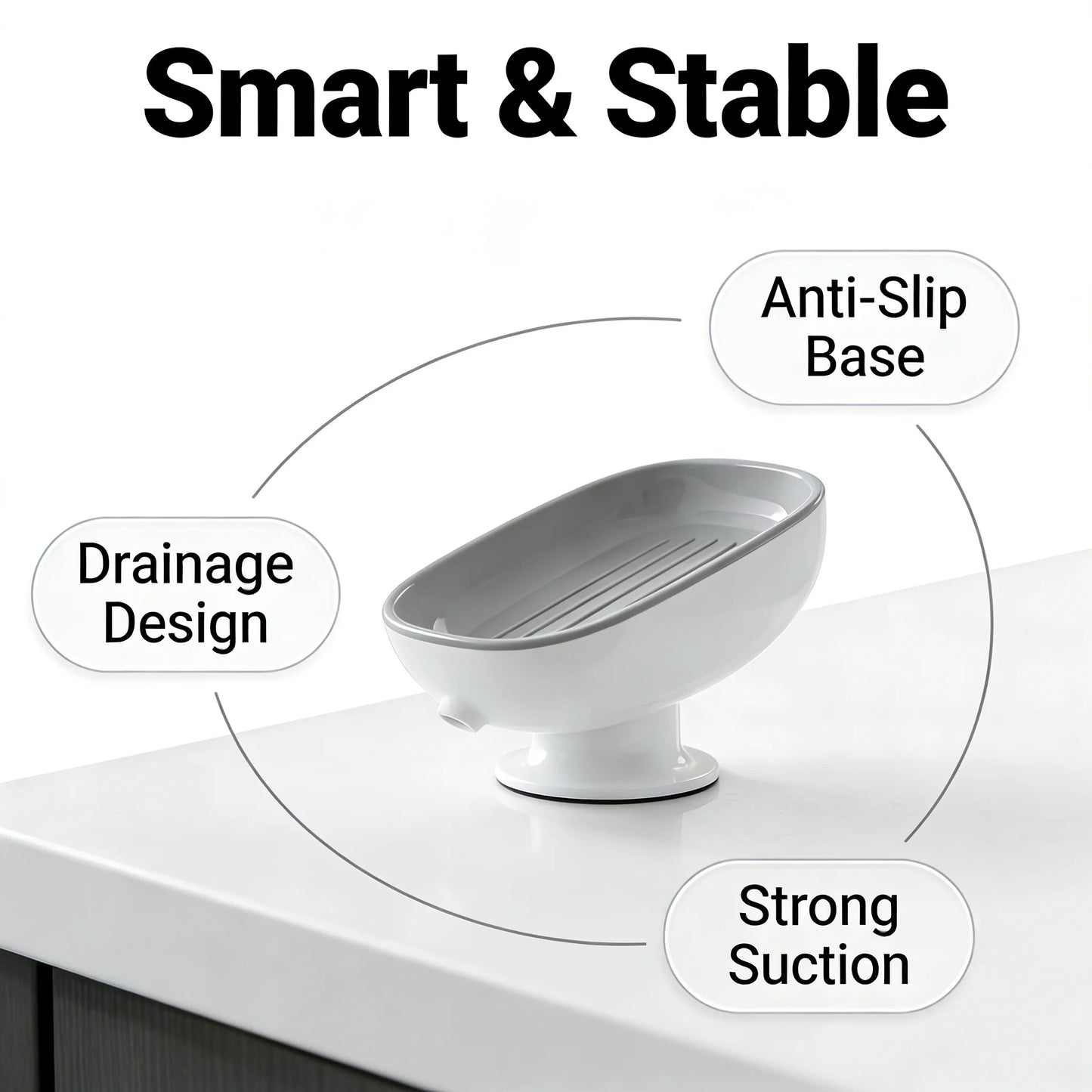 Modern Self- Draining Soap Holder